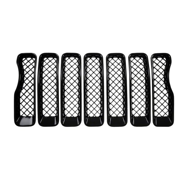 Coast2Coast Overlay Chrome Plated Grille Insert for 2019-2019 Jeep Wrangler; Black C2C-GI490BLK